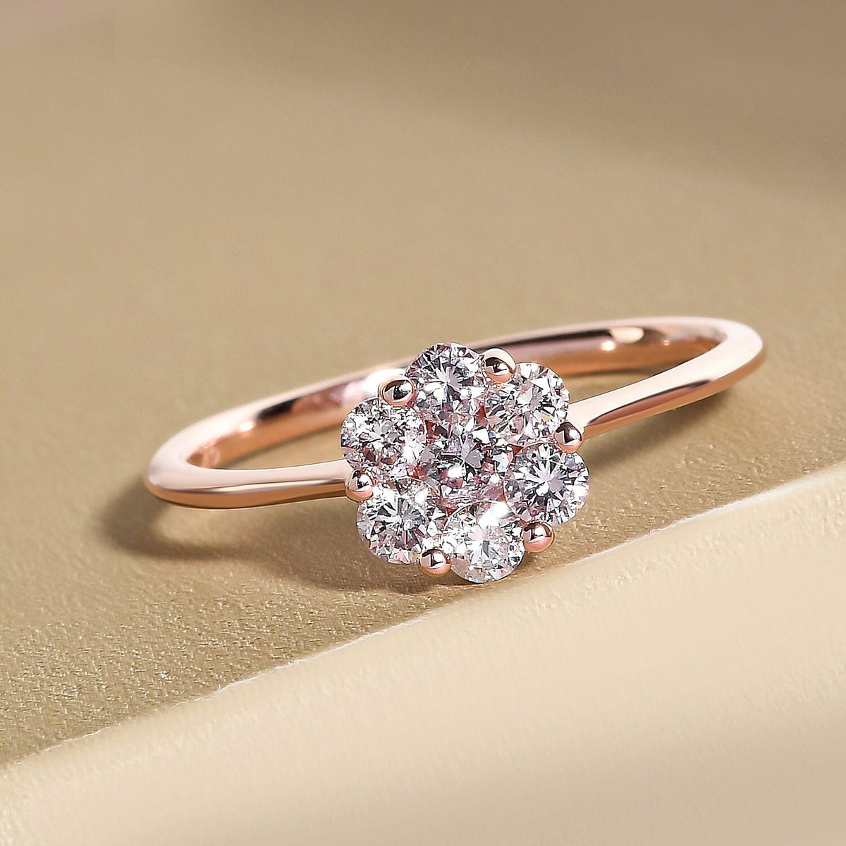 9K Rose Gold SGL Certified Natural Pink Diamond Ring 0.50 Ct. 7043549 3