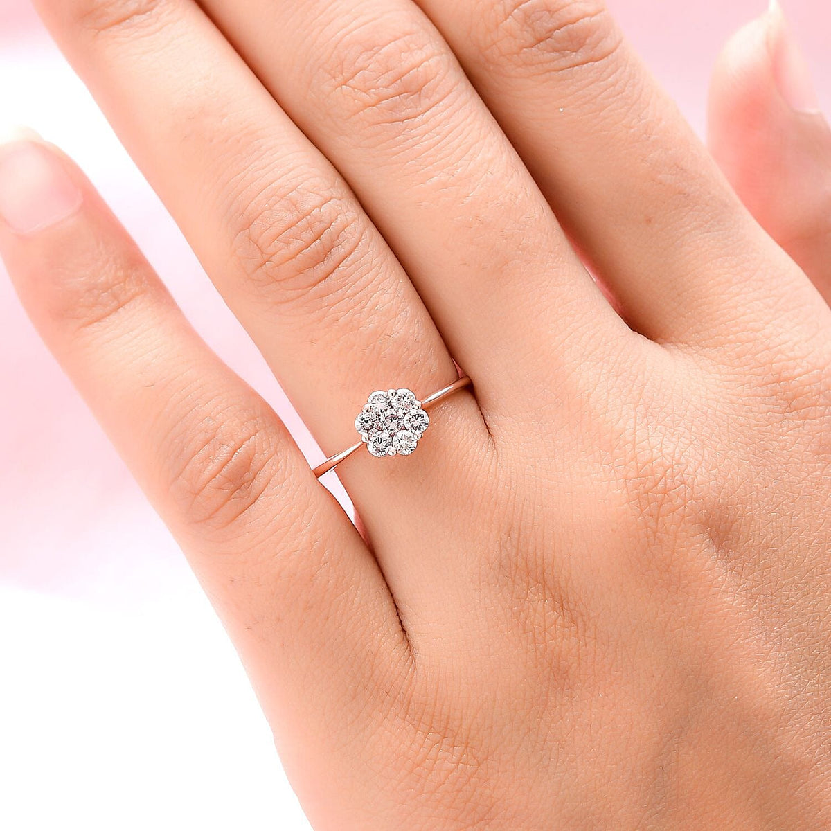 9K Rose Gold SGL Certified Natural Pink Diamond Ring 0.50 Ct. 7043549 5