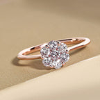 9K Rose Gold SGL Certified Natural Pink Diamond Ring 0.50 Ct.