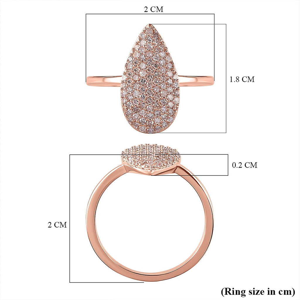 9K Rose Gold SGL Certified Natural Pink Diamond Ring 0.53 Ct.