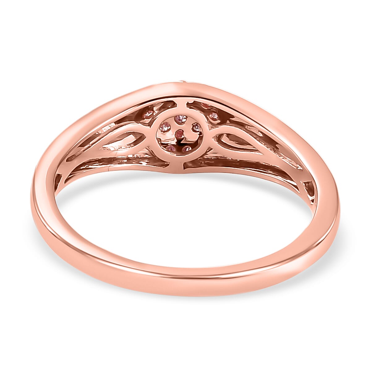 9K Rose Gold SGL Certified Pink Diamond I3 Cluster Ring 0.15 Ct 7163642 5