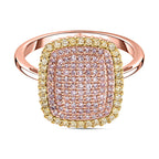 Steves Find - 9K Rose Gold SGL Certified Pink Diamond & Natural Yellow Diamond Ring 0.51 Ct.