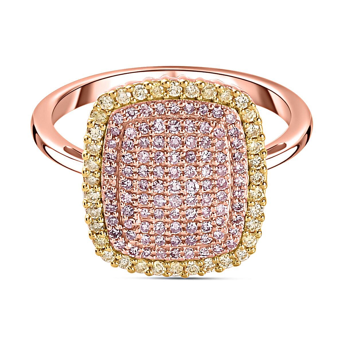 Steves Find - 9K Rose Gold SGL Certified Pink Diamond &amp; Natural Yellow Diamond Ring 0.51 Ct. 7709111 0