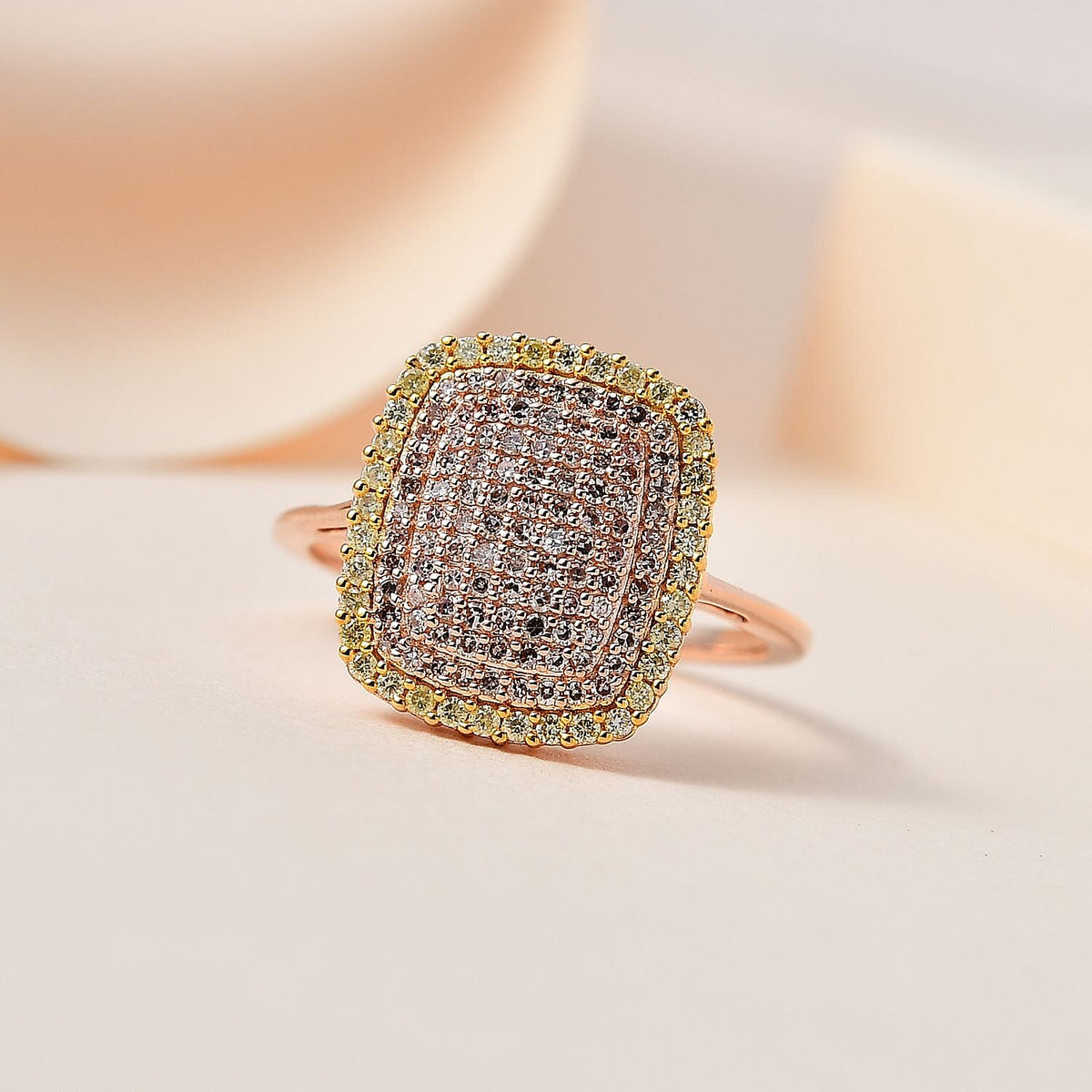 Steves Find - 9K Rose Gold SGL Certified Pink Diamond &amp; Natural Yellow Diamond Ring 0.51 Ct. 7709111 1