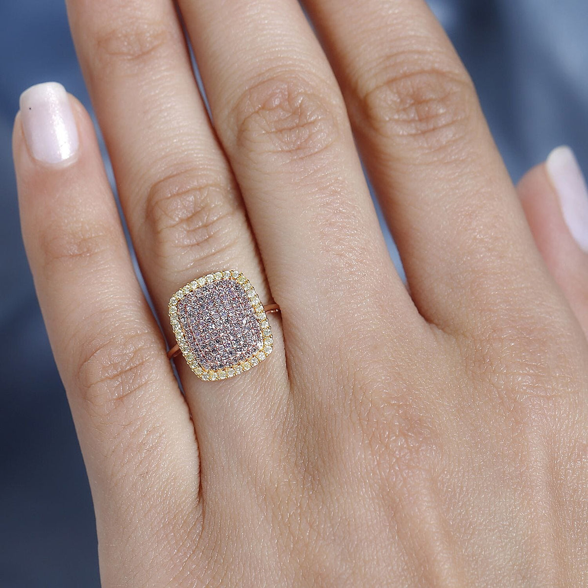 Steves Find - 9K Rose Gold SGL Certified Pink Diamond &amp; Natural Yellow Diamond Ring 0.51 Ct. 7709111 2