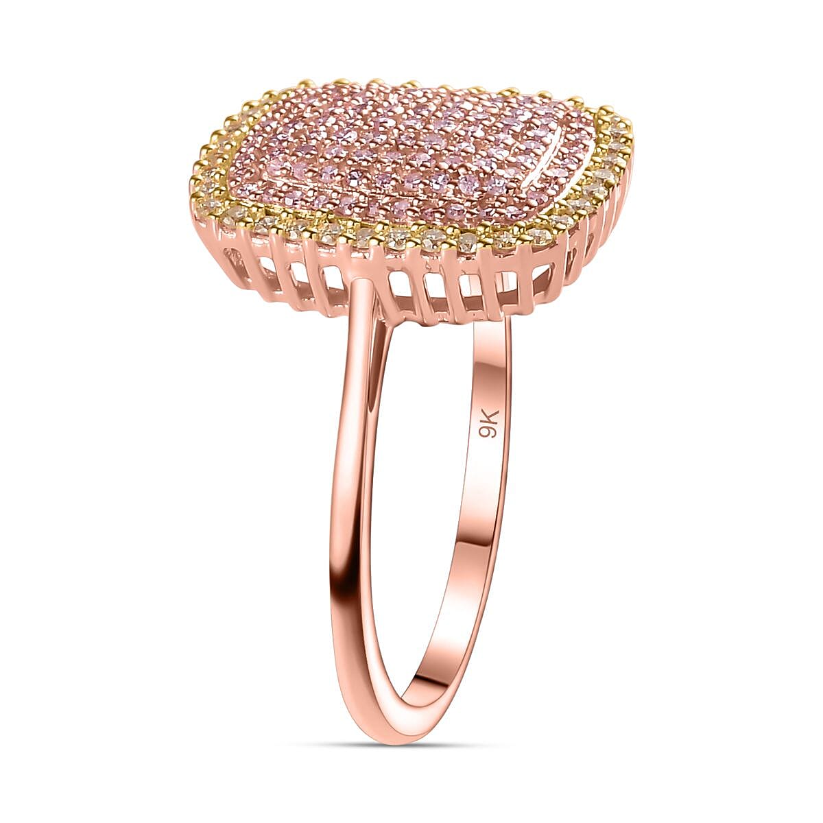 Steves Find - 9K Rose Gold SGL Certified Pink Diamond &amp; Natural Yellow Diamond Ring 0.51 Ct. 7709111 3