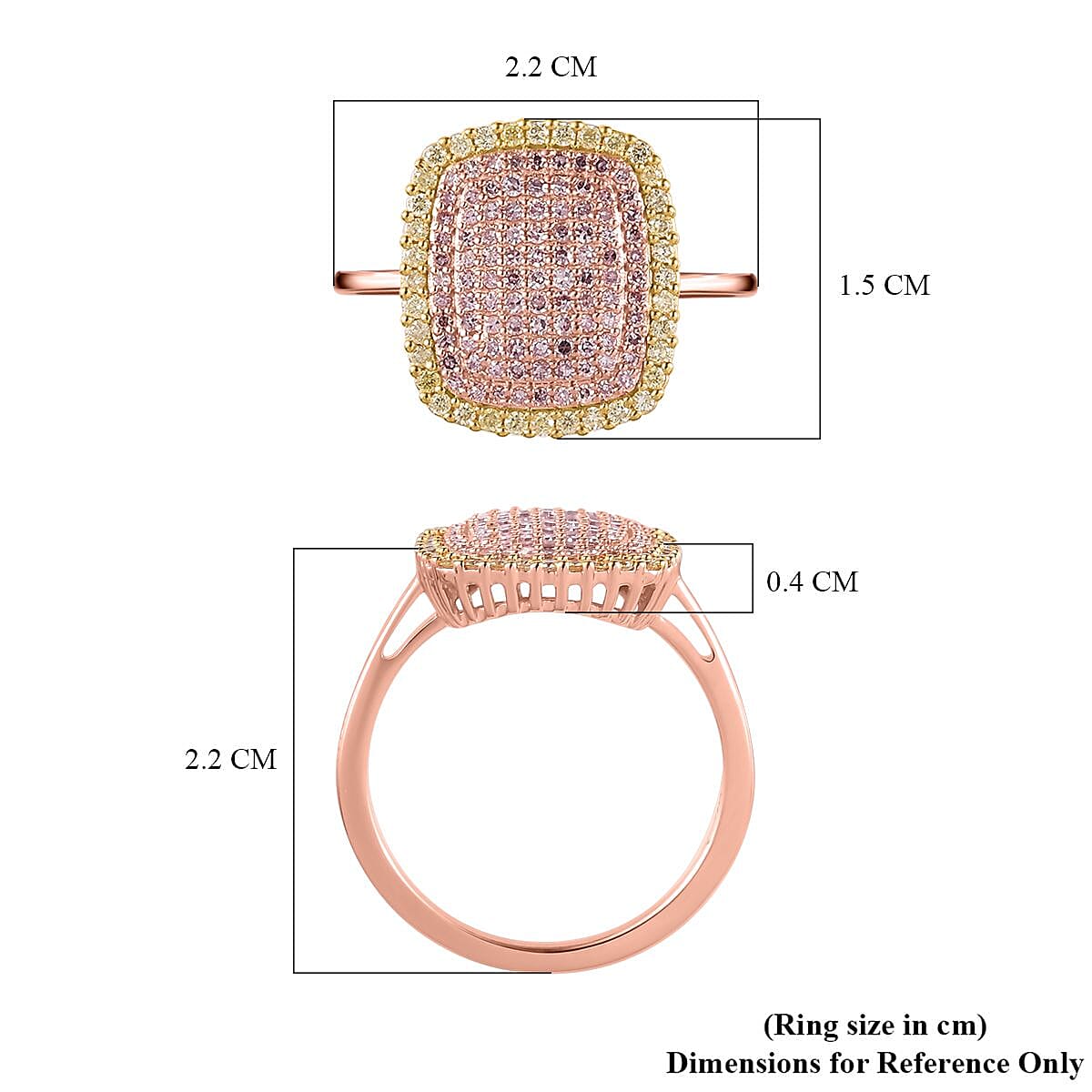 Steves Find - 9K Rose Gold SGL Certified Pink Diamond &amp; Natural Yellow Diamond Ring 0.51 Ct. 7709111 5