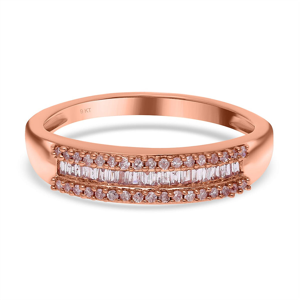 9K Rose Gold SGL Certified Pink Diamond Ring 0.25 Ct.