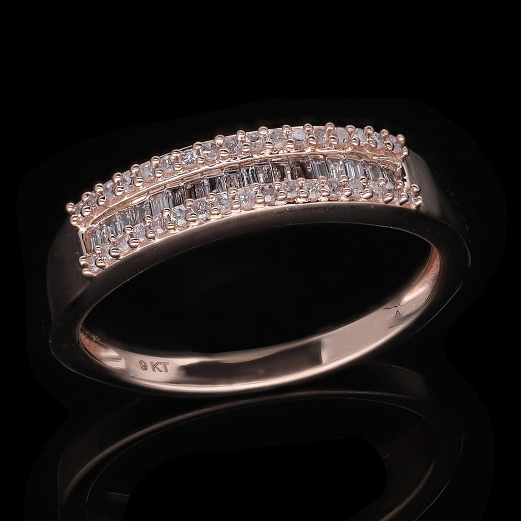 9K Rose Gold SGL Certified Pink Diamond Ring 0.25 Ct.