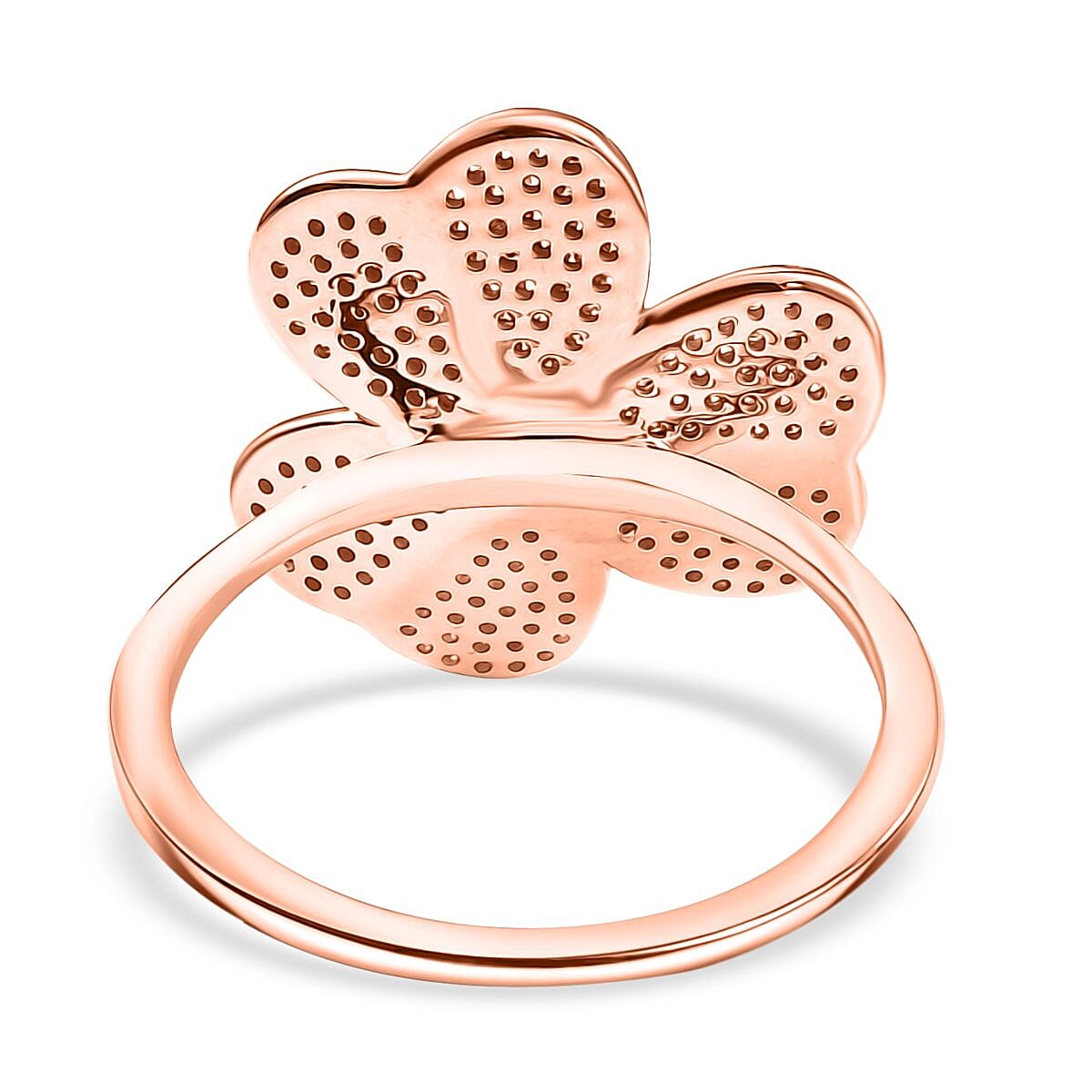 9K Rose Gold SGL Certified White Diamond &amp; Pink Diamond Floral Ring 0.50 Ct, Gold Wt. 3.20 Gms. 8047574 5
