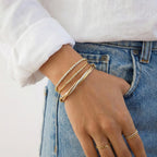 9K Three Colour Gold 4mm Twist Tube Bangle
