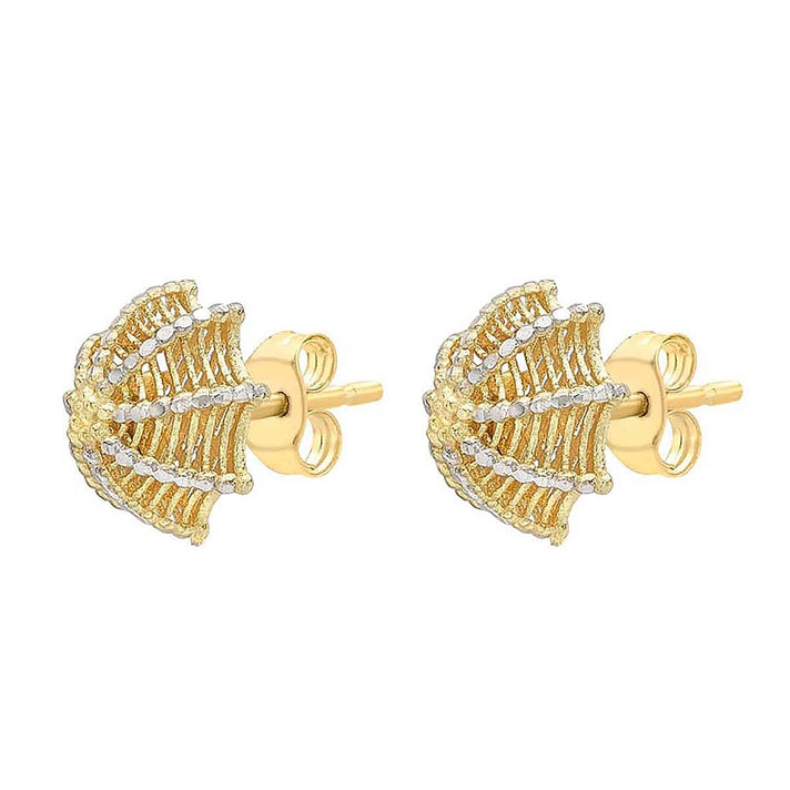 9K 2 Tone Gold 10mm Umbrella Stud Earrings 7078189 2