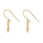 Hatton Garden Closeout - 9K Tri Colour Gold Diamond Cut Butterfly Drop Earring with Hook