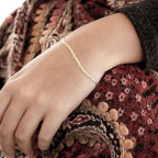 9K Tri Colour Gold Triple Plait Diamond Cut Herringbone Bracelet 7.5 Inch, 1.8 grams