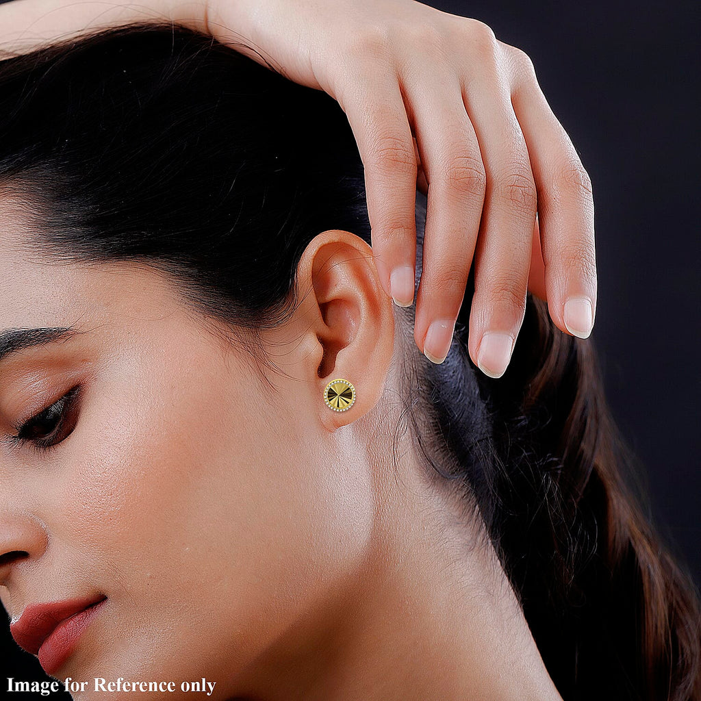 9K Two Colour 6mm Sunray Stud Earrings