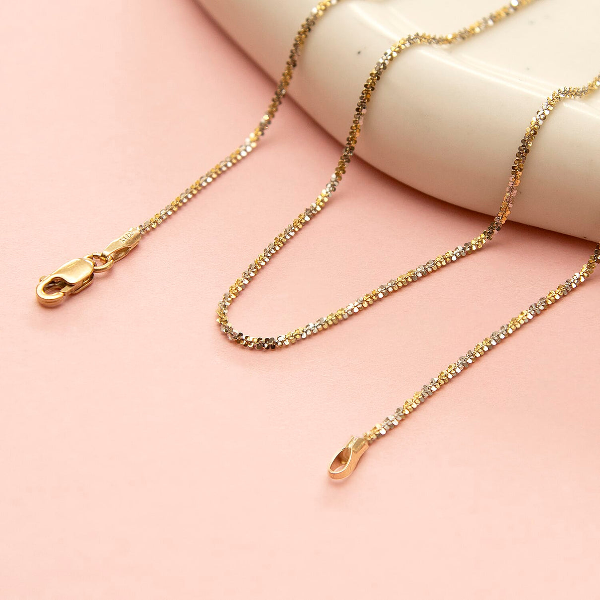 9K Two Colour Gold 1.4mm Tocalle Chain 18 Inch 7190567 1