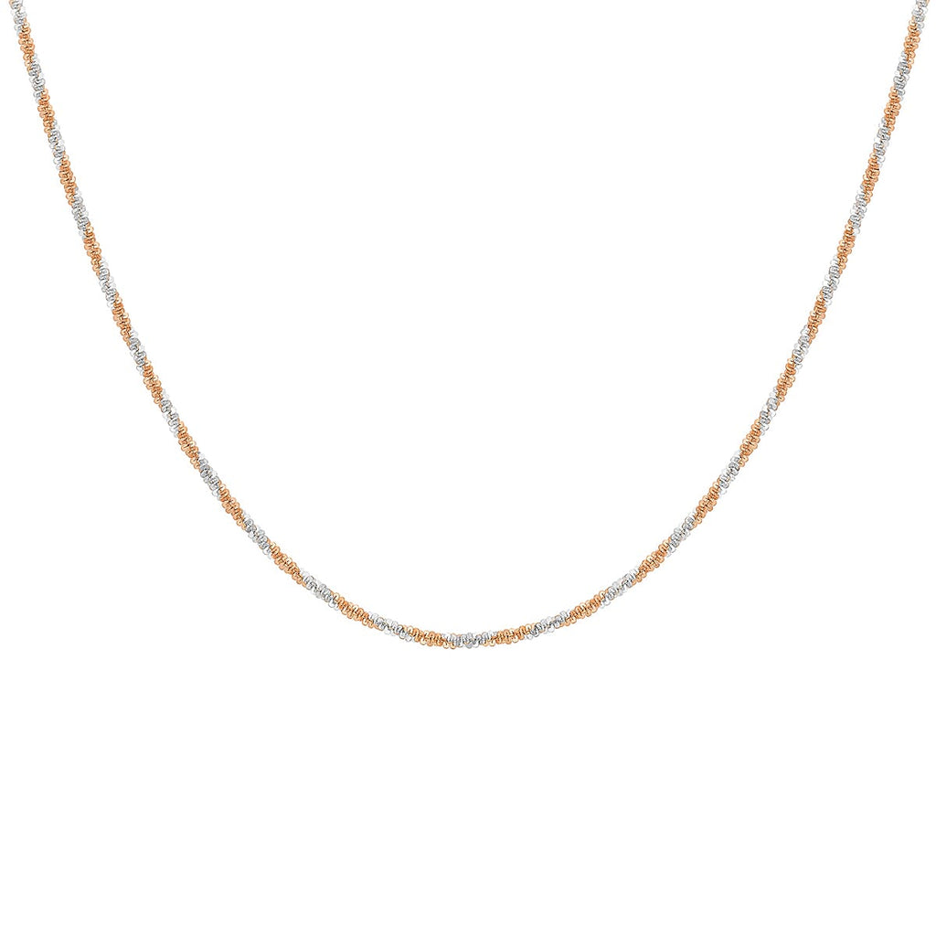 9K Two Colour Gold 1.4mm Tocalle Chain 16 Inch
