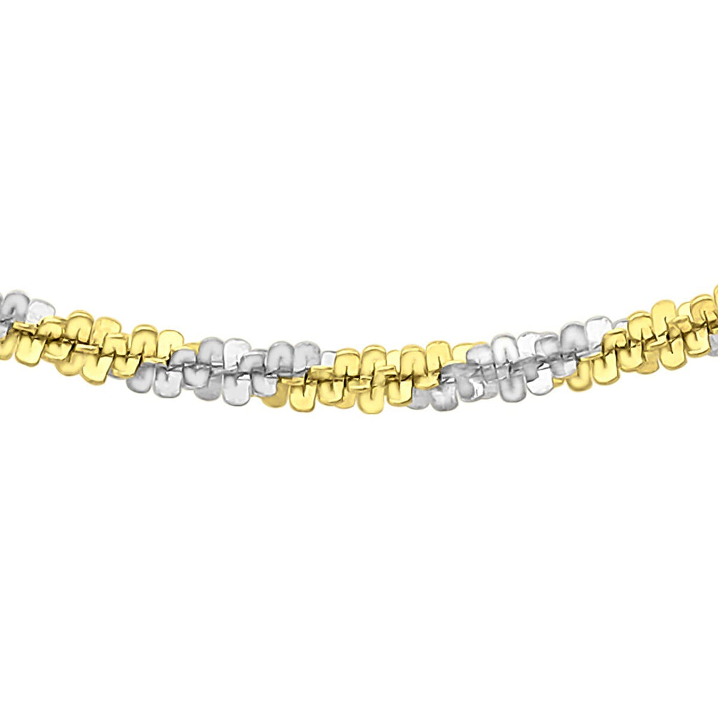 9K Two Colour Gold 1.4mm Tocalle Chain 18 Inch