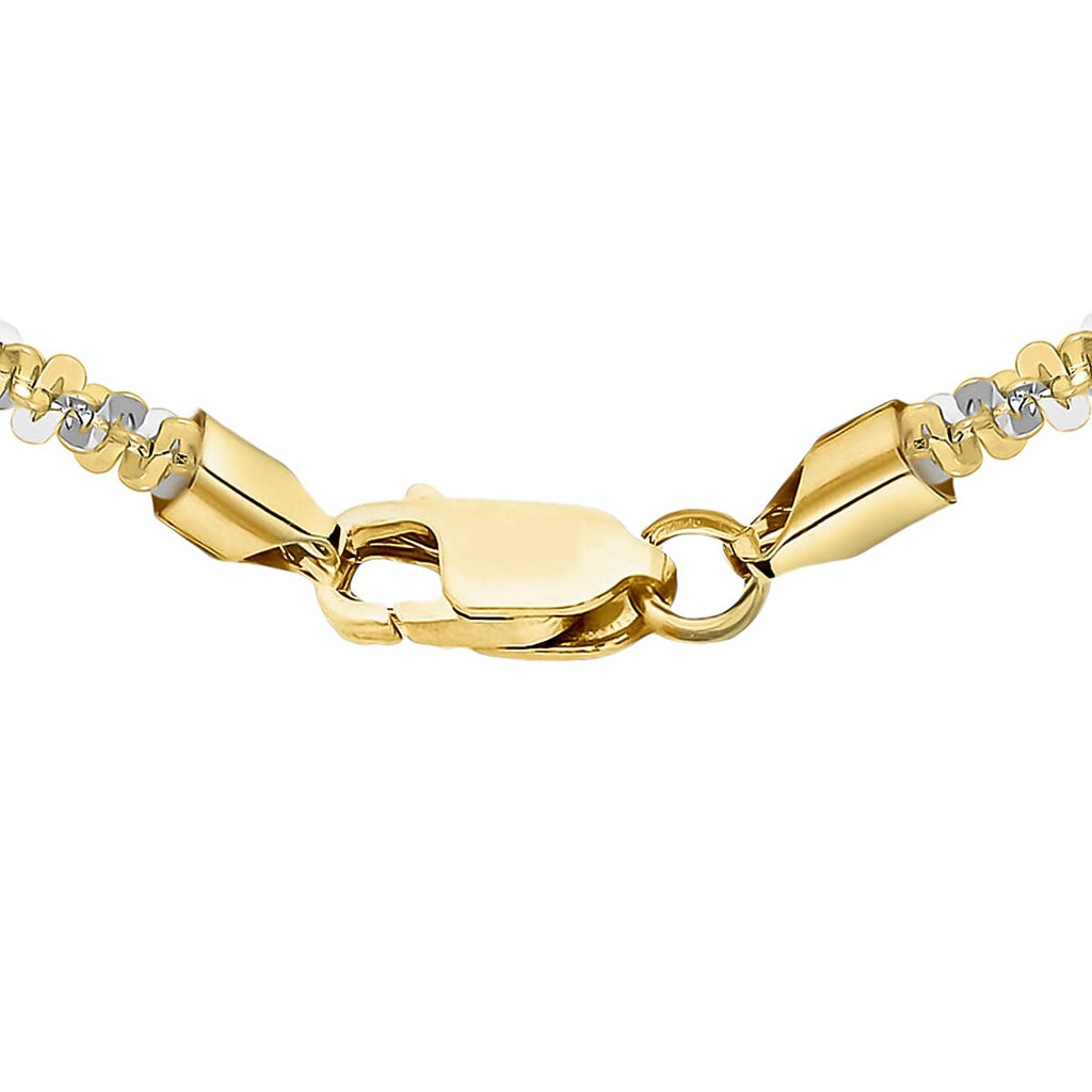 9K Two Colour Gold 1.4mm Tocalle Chain 18 Inch