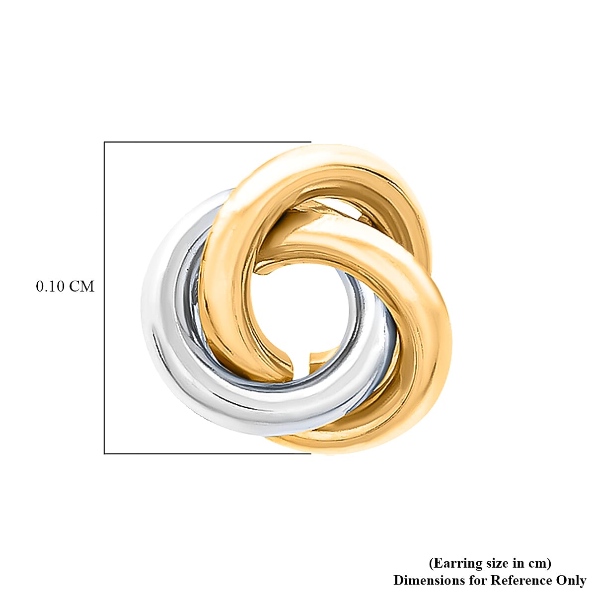 9K Two Colour Gold 10MM Knot Stud Earrings 0.58 grams 6092996 3