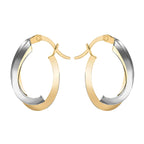 9K Two Colour Gold 14.5mm X 19mm Wave Creole Earrings