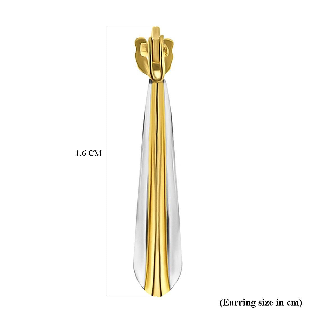 9K Two Colour Gold 14MM X 16MM Creole Earrings 0.49 grams 6092985 4