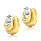 9K Two Colour Gold 17mm X 20mm Electroform Hoop Earrings