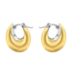 9K Two Colour Gold 17mm X 20mm Electroform Hoop Earrings