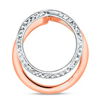 9K Two Colour Gold 18.5mm X 20.5mm Round Plain And Diamond Cut Circle Pendant