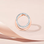 9K Two Colour Gold 18.5mm X 20.5mm Round Plain And Diamond Cut Circle Pendant