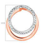 9K Two Colour Gold 18.5mm X 20.5mm Round Plain And Diamond Cut Circle Pendant