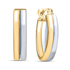 9K Two Colour Gold 18MM Double Band Creole Hoop Earrings 2.3 grams
