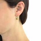 9K Two Colour Gold 18MM Double Band Creole Hoop Earrings 2.3 grams