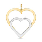 9K Two Colour Gold 21mm X 24mm Double Heart Pendant