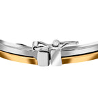 9K Two Colour Gold 4mm Double Tube Bangle