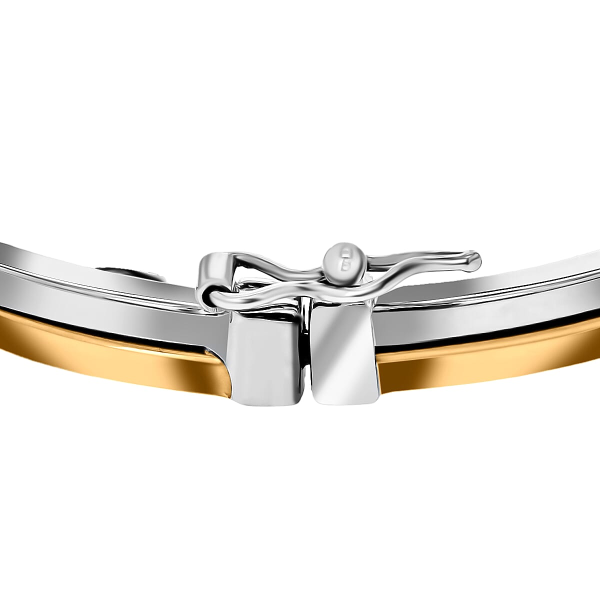 9K Two Colour Gold 4mm Double Tube Bangle 7193040 3