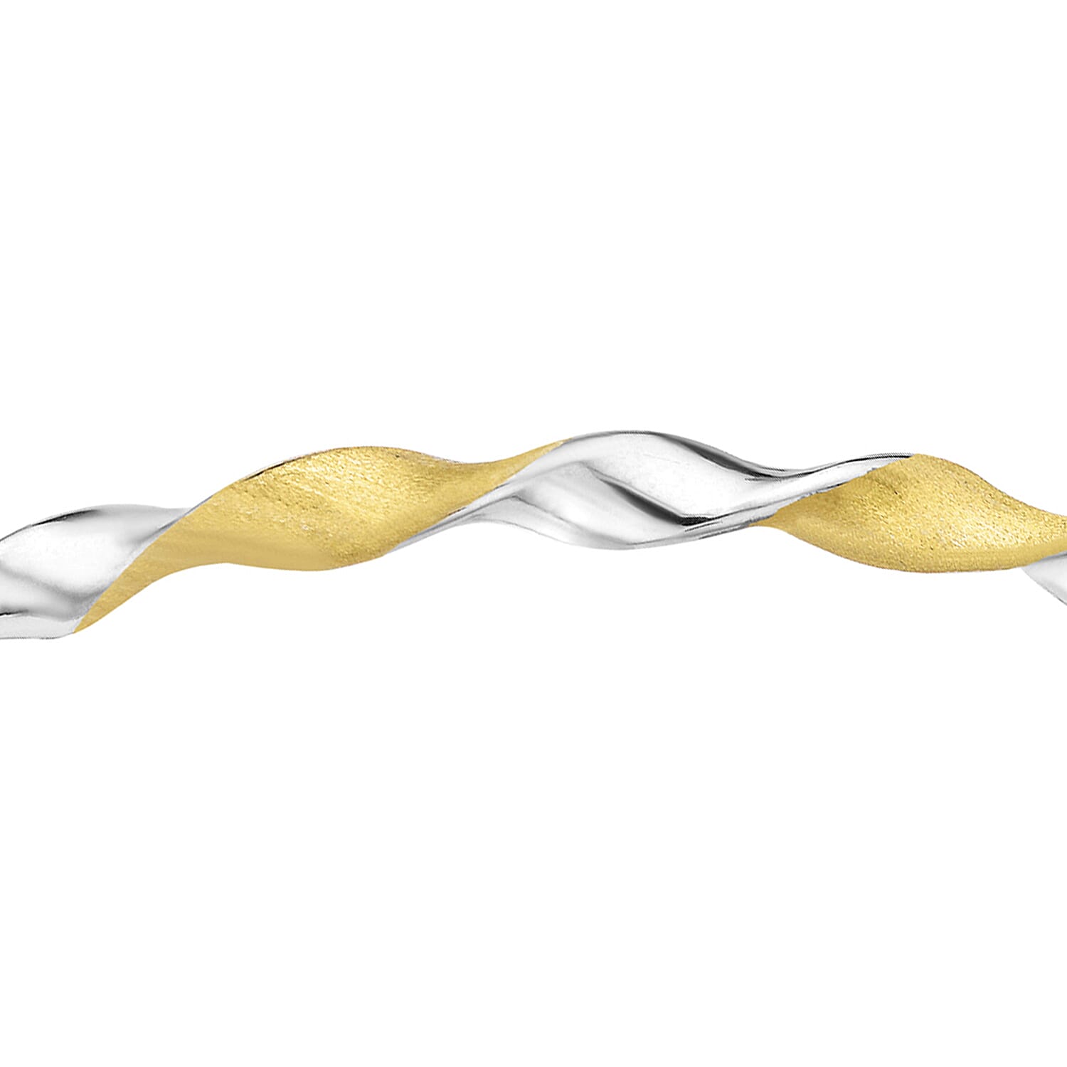 9K Two Colour Gold 5mm Polished And Satin Twist Bangle 7193085 3