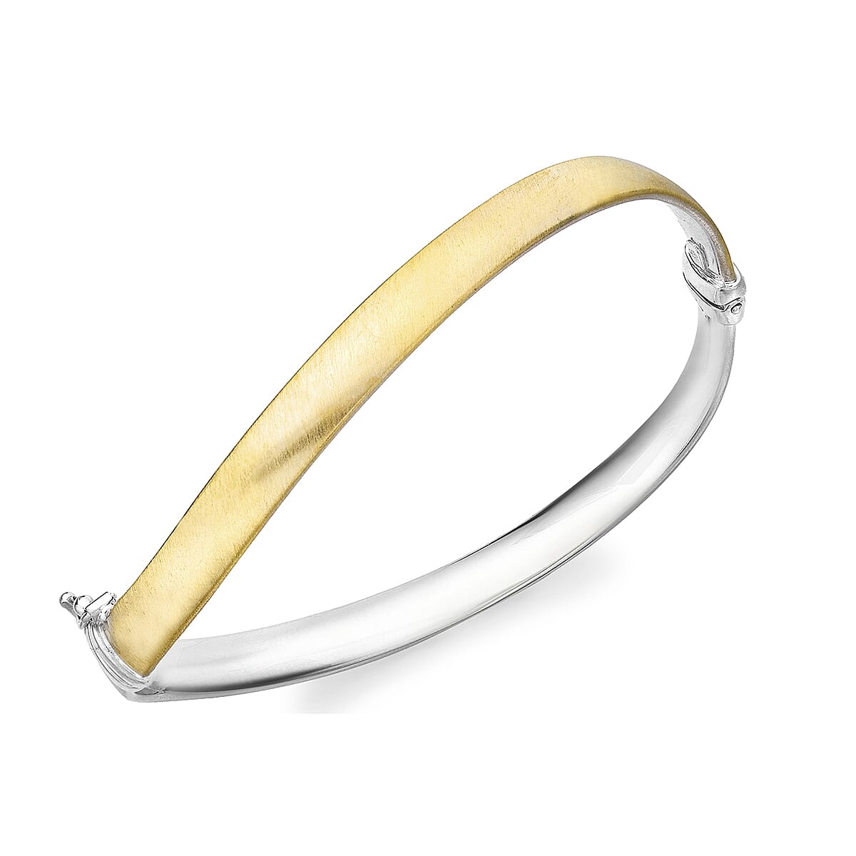 9K Two Colour Gold 6mm Satin Wave Bangle 7193061 0