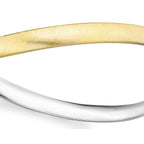 9K Two Colour Gold 6mm Satin Wave Bangle