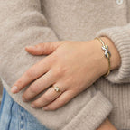 9K Two Colour Gold 7.5mm X 14mm Kiss Band Bangle