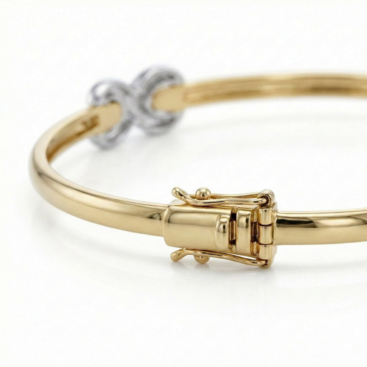 9K Two Colour Gold 7.5mm X 14mm Kiss Band Bangle 7193149 4