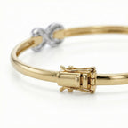 9K Two Colour Gold 7.5mm X 14mm Kiss Band Bangle