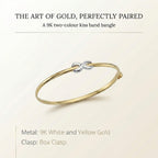 9K Two Colour Gold 7.5mm X 14mm Kiss Band Bangle