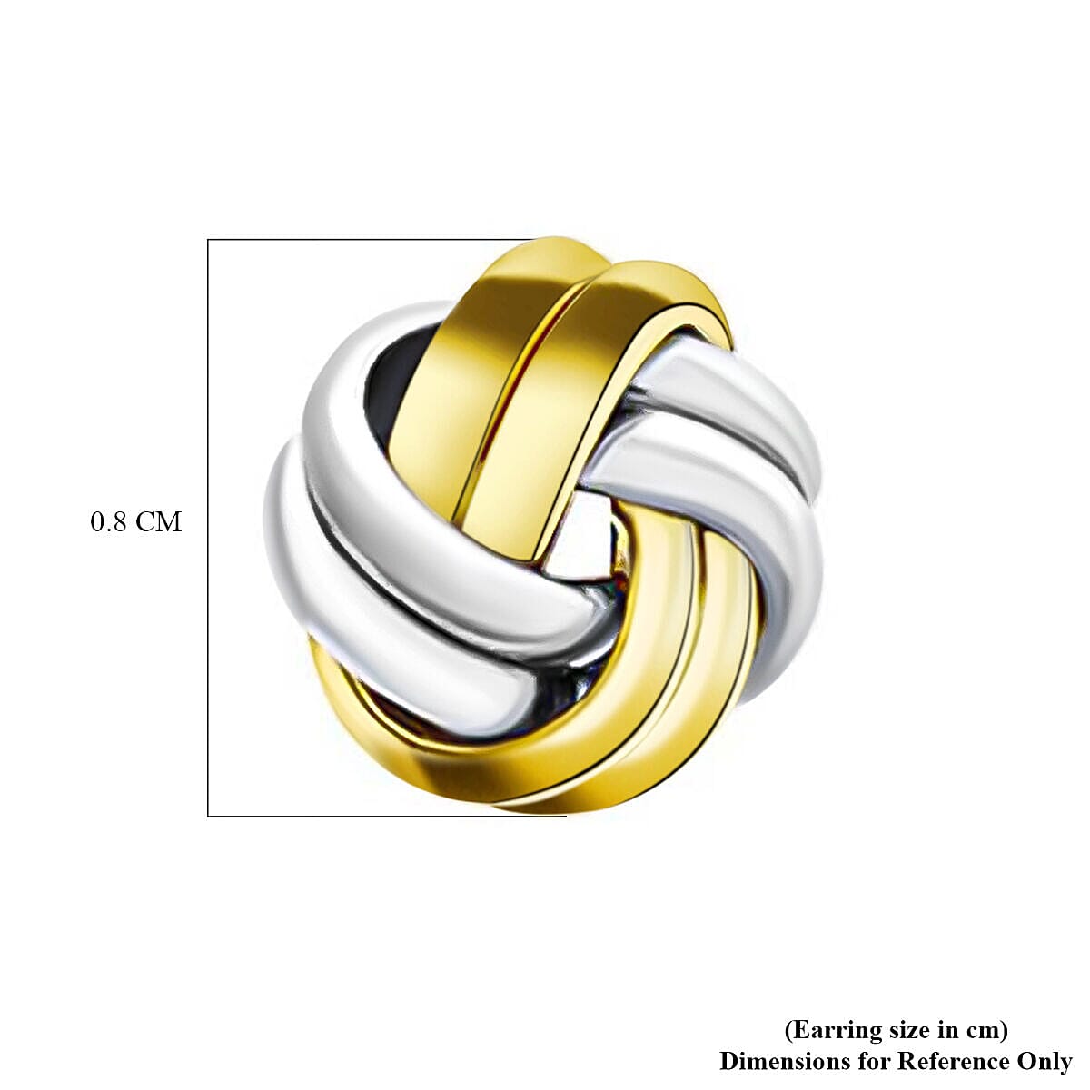 9K Two Colour Gold 8.5MM Double Knot Stud Earrings 0.65 grams 6092995 4