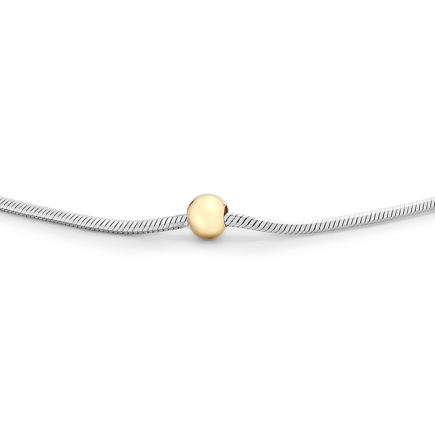 9K Two Colour Gold Ball And Hexagonal Snake Chain Bracelet 7 Inch 7193258 1