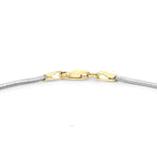 9K Two Colour Gold Ball And Hexagonal Snake Chain Bracelet 7 Inch
