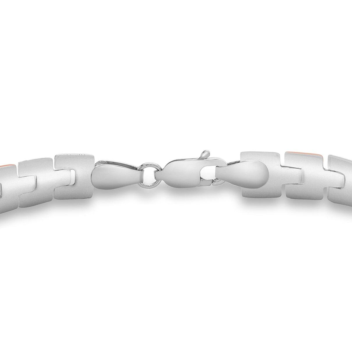 9K Two Colour Gold Brick Link Bracelet 7.5 Inch 7193244 2