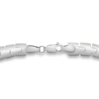 9K Two Colour Gold Brick Link Bracelet 7.5 Inch