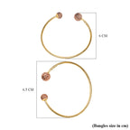 9K Two Colour Gold Diamond Cut Ball Torque Bangle