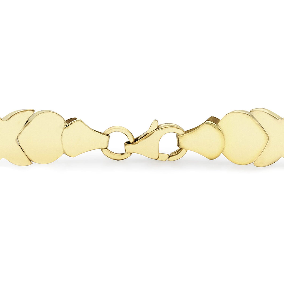 9K Two Colour Gold Diamond Cut Hugs And Kisses Link Bracelet 7.5 Inch 7193256 2